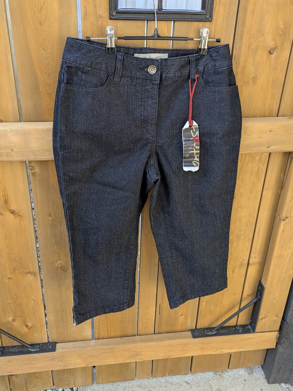 Dark Wash Denim Capris Pedals Pushers Y2K Vintage Aesthetic Deadstock